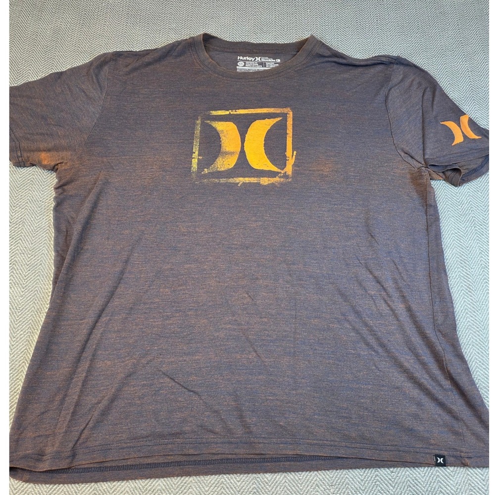 Hurley x Buckle Mens XXL Premium Fit Triblend Graphic T-Shirt Heather Charcoal